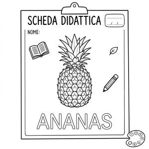 disegno di Ananas Scheda Didattica  da colorare