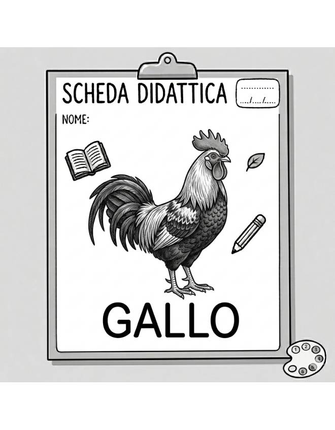 disegno di Scheda Didattica Gallo da colorare