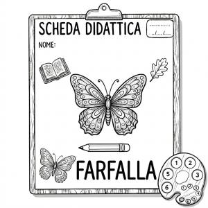 Disegno di Scheda Didattica Farfalla da colorare