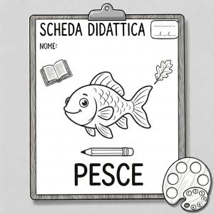 Disegno di Scheda Didattica Pesce da colorare