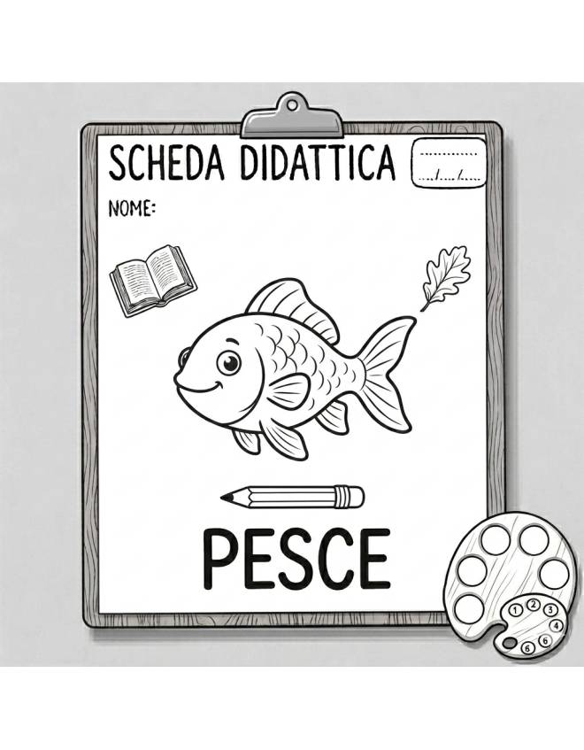 disegno di Scheda Didattica Pesce da colorare