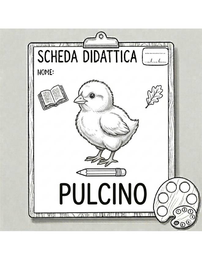 disegno di Scheda Didattica Pulcino da colorare