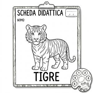 Disegno di Scheda Didattica Tigre da colorare