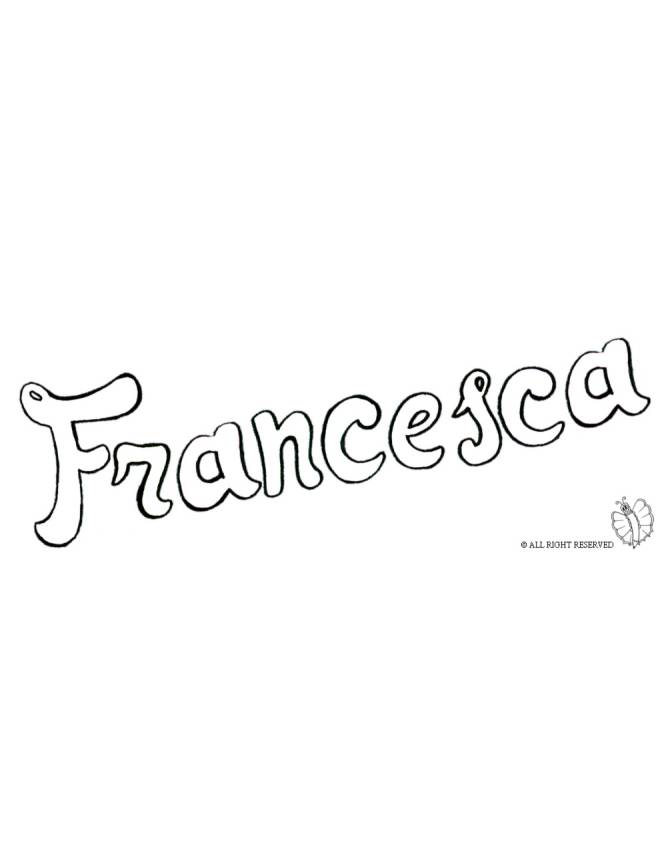 disegno di Francesca da colorare