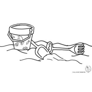 Disegno di Secchiello Rastrello e Paletta da colorare