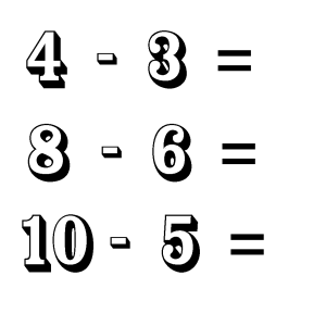 Disegno di Semplici Sottrazioni da colorare