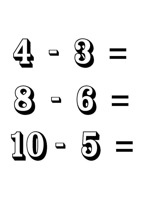 disegno di Semplici Sottrazioni da colorare