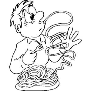Disegno di Spaghetti al Pomodoro da colorare