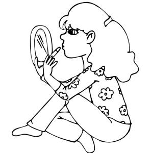 Disegno di Ragazza al Trucco da colorare