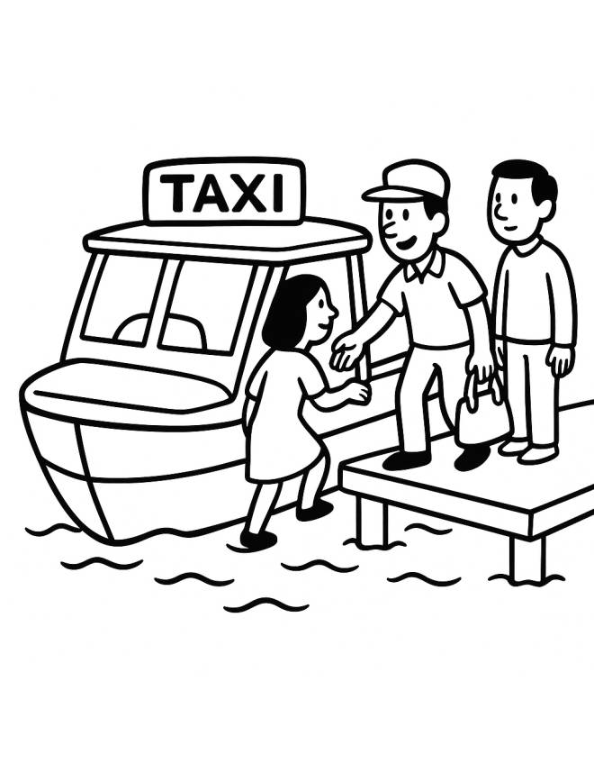 disegno di Taxi del Mare da colorare