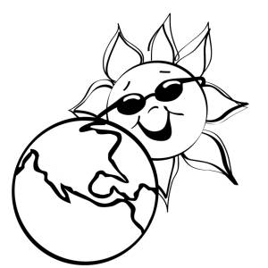 Disegno di La Terra e Il Sole da colorare