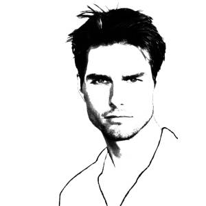 Disegno di Tom Cruise da colorare