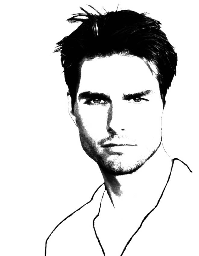 disegno di Tom Cruise da colorare