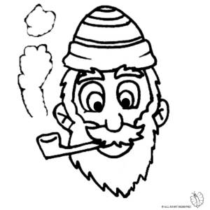 Disegno di Uomo che Fuma la Pipa da colorare