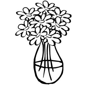 Disegno di Vaso con Acqua da colorare