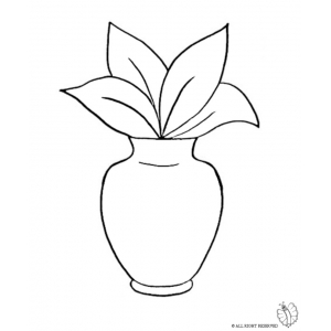 Disegno di Vaso con Pianta da colorare
