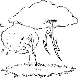 Disegno di Vento Fulmini e Saette da colorare