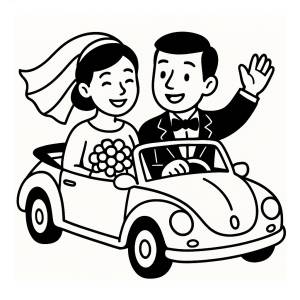 Disegno di Viva gli Sposi da colorare