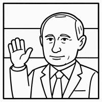 disegno di Presidente Vladimir Putin Russia da colorare