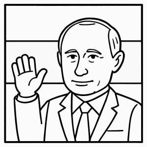 disegno di Presidente Vladimir Putin Russia da colorare