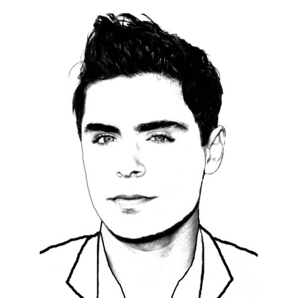 Disegno di Zac Efron da colorare