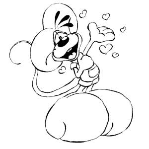 Disegno di Diddl con Cuoricini da colorare