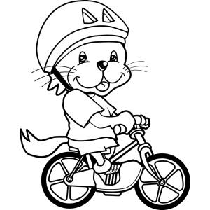 Disegno di Leoncino in Bici da colorare