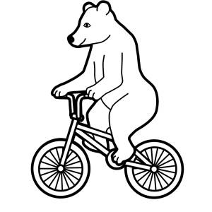 Disegno di L'Orso in Bicicletta da colorare