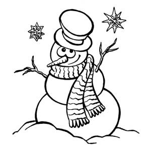 Disegno di Pupazzo di Neve da colorare