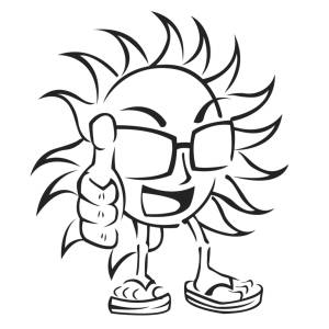 Disegno di Sole in Ciabatte da colorare