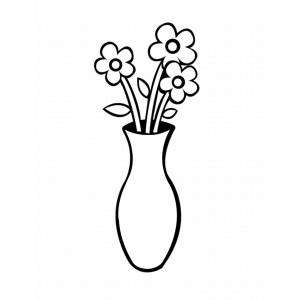 Disegno di Vaso con Fiori da colorare