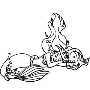 Disegno di Ariel in fondo al Mar da colorare