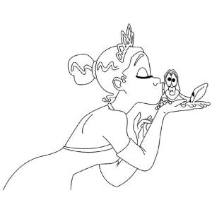 disegno di La Principessa e il Ranocchio da colorare