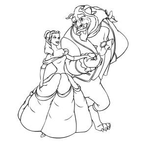 Disegno di La Bella e la Bestia Ballo da colorare