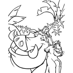 Disegno di Pumba Re Leone da colorare