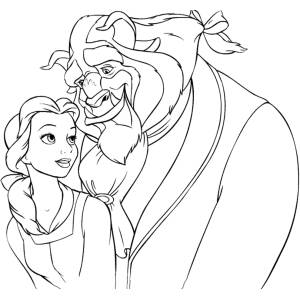 Disegno di La Bella e La Bestia da colorare