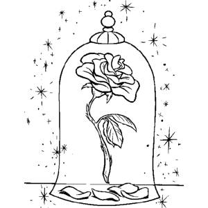 Disegno di La Rosa della Bella e La Bestia da colorare