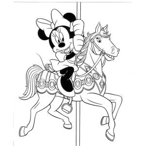 Disegno di Minnie sul Cavalluccio da colorare
