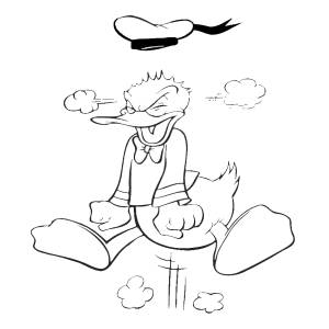 Disegno di Paperino Furioso da colorare