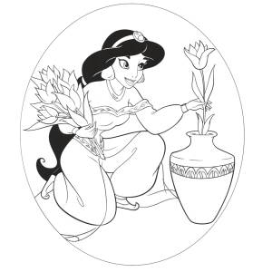 Disegno di Principessa Jasmine Aladdin da colorare
