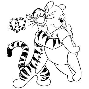 Disegno di Tigro e Winnie Pooh Amici da colorare