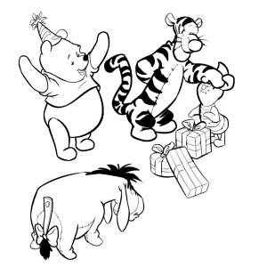 Disegno di Winnie Pooh e i suoi Amici da colorare