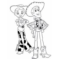 Disegno di Woody e Jessie da colorare