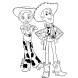 Disegno di Woody e Jessie da colorare