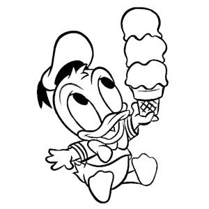 Disegno di Baby Paperino da colorare