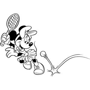 Disegno di Minnie e il Tennis da colorare