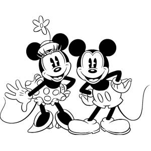 Disegno di Minnie e Topolino Classici da colorare
