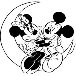Disegno di Minnie Topolino Romantici da colorare