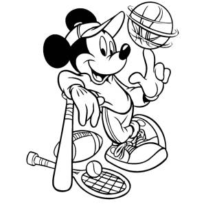 Disegno di Topolino e lo Sport da colorare