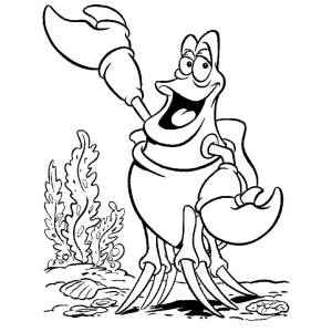 Disegno di Sebastian della Sirenetta da colorare